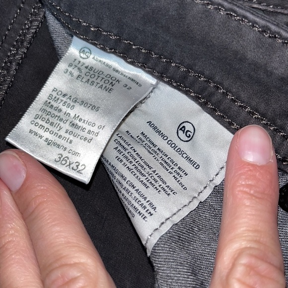 ADRIANO Goldschmied The Graduate tailored leg soft Jean pants dark gray 36x32 - Picture 7 of 17